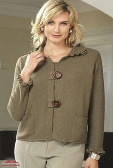 Lady's Peruvian Pima Cotton Cardigan sweater - Click Image to Close