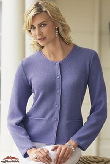 Woman's Cardigan Pima cotton sweater - Click Image to Close