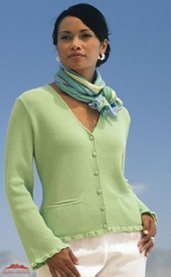Woman's Pima Cotton Cardigan sweater - Click Image to Close