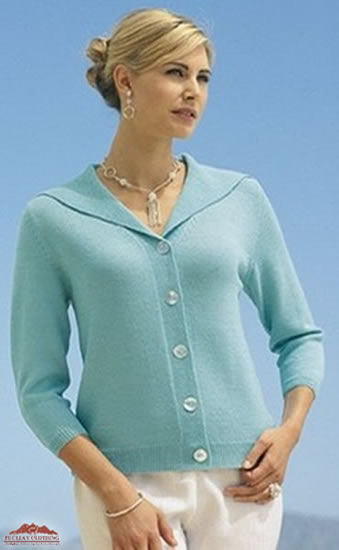 Woman's pima cotton sweater - Click Image to Close