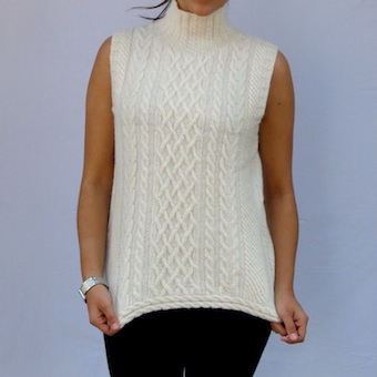 Sleveless Cables Turtleneck - Click Image to Close