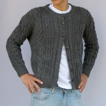 Cable Cardigan - Click Image to Close