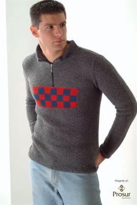 Men's Alpaca polo Sweater - Click Image to Close